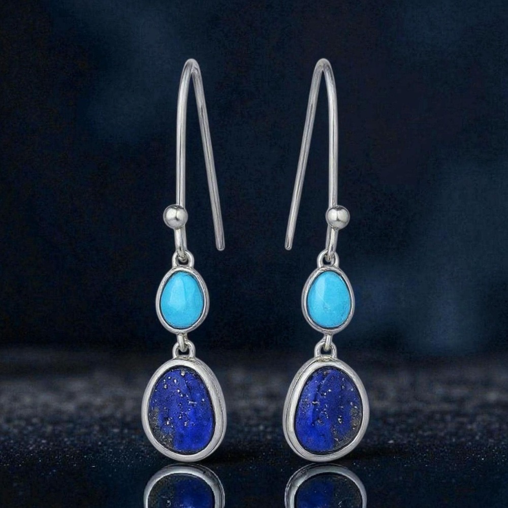 Montana‎ Silversmiths Nature's Obsession Lapis Turquoise Earrings Retail $75 NEW